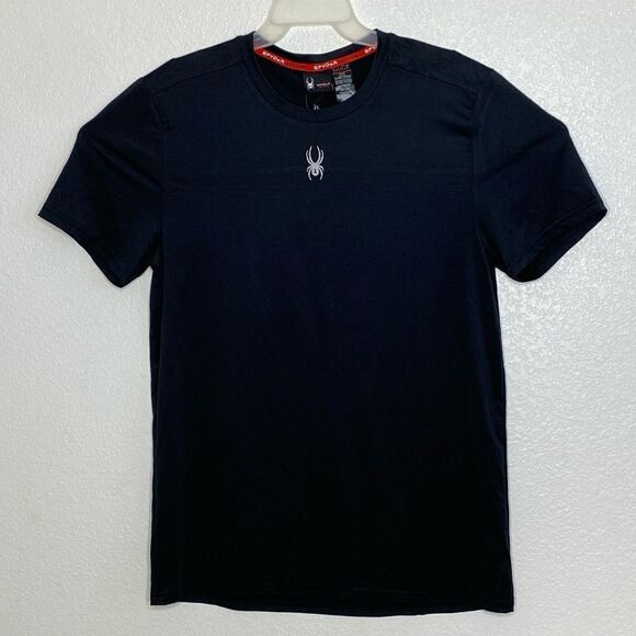 SPYDER Active Men’s Black 4 Way Stretch T Shirt Size M NWT - Picture 1 of 6